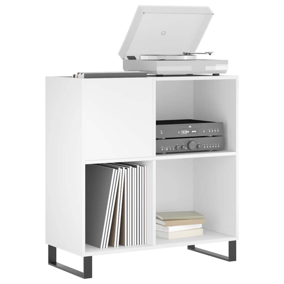 vidaXL Έπιπλο Δίσκων Λευκό 84,5 x 38 x 89 εκ. από Επεξεργασμένο Ξύλο
