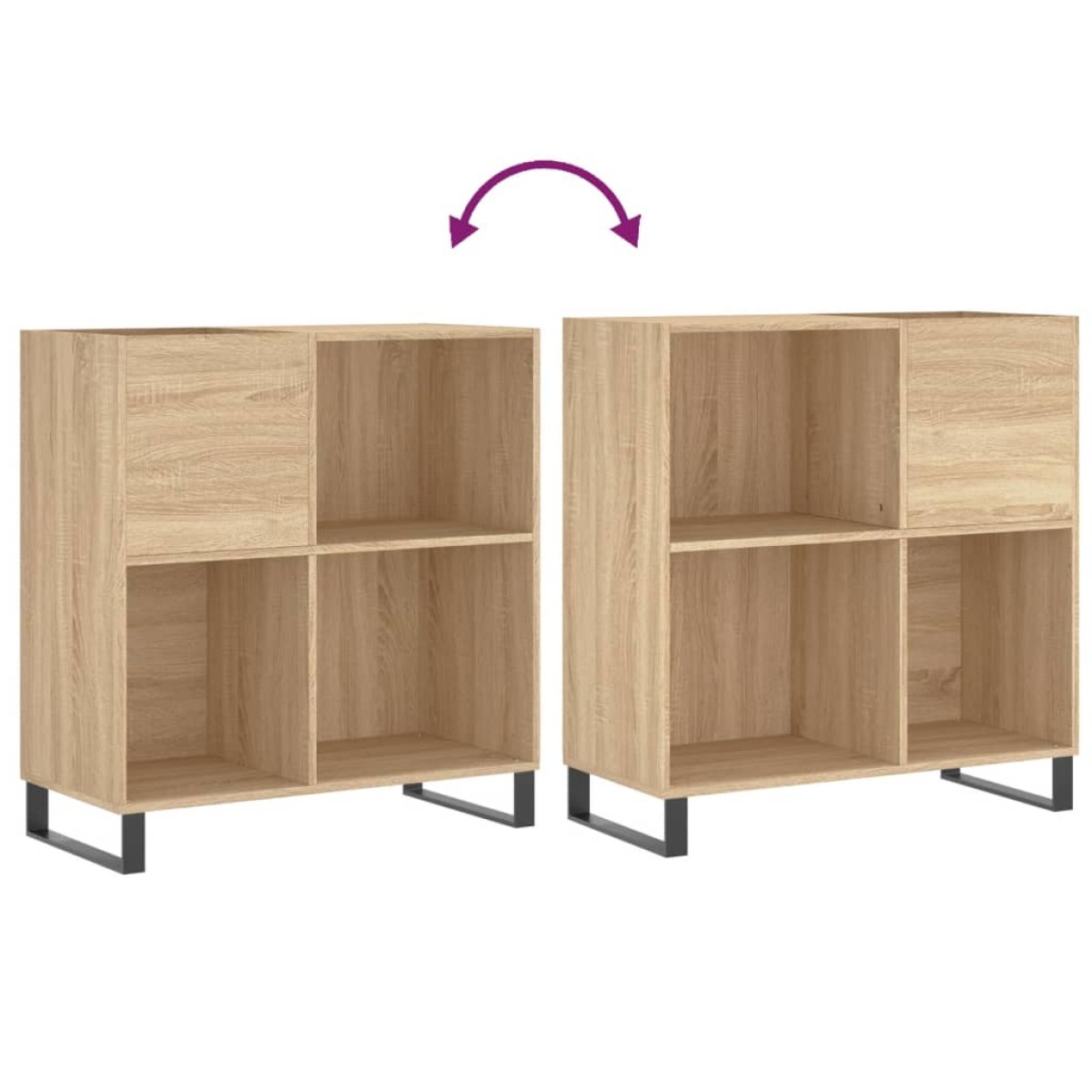 vidaXL Δισκοθήκη Sonoma Δρυς 84,5 x 38 x 89 εκ. από Επεξεργασμένο Ξύλο