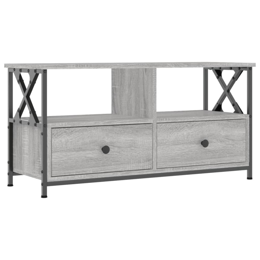 vidaXL Έπιπλο Τηλεόρασης Sonoma Γκρι 90x33x45 εκ. Επεξ. Ξύλο/Σίδερο