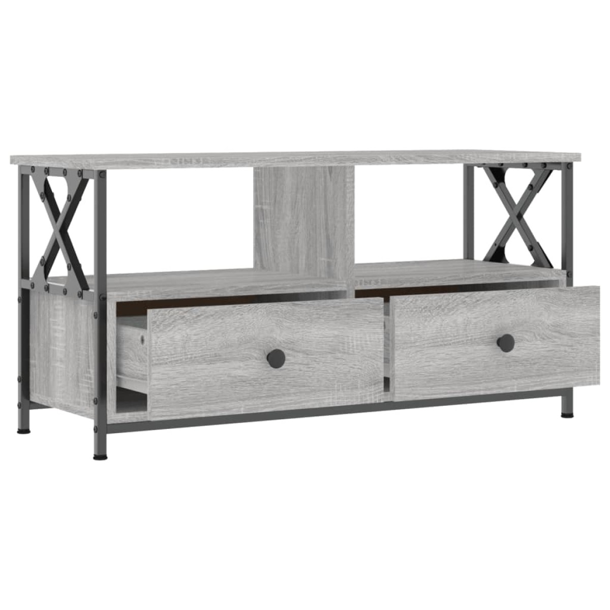 vidaXL Έπιπλο Τηλεόρασης Sonoma Γκρι 90x33x45 εκ. Επεξ. Ξύλο/Σίδερο