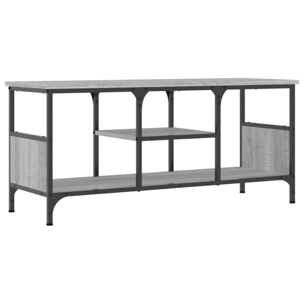 vidaXL Έπιπλο Τηλεόρασης Sonoma Γκρι 100x35x45 εκ. Επεξ. Ξύλο/Σίδερο