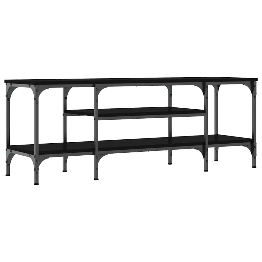 vidaXL Έπιπλο Τηλεόρασης Μαύρο 121 x 35 x 45 εκ. Επεξεργ. Ξύλο/Σίδερο