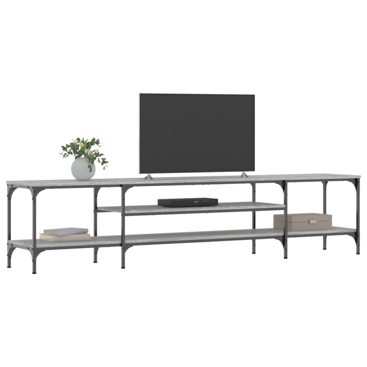 vidaXL Έπιπλο Τηλεόρασης Sonoma Γκρι 201x35x45 εκ. Επεξ. Ξύλο/Σίδερο