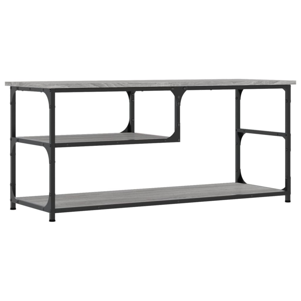 vidaXL Έπιπλο Τηλεόρασης Γκρι Sonoma 103x38x46,5 εκ. Επεξ. Ξύλο/Ατσάλι