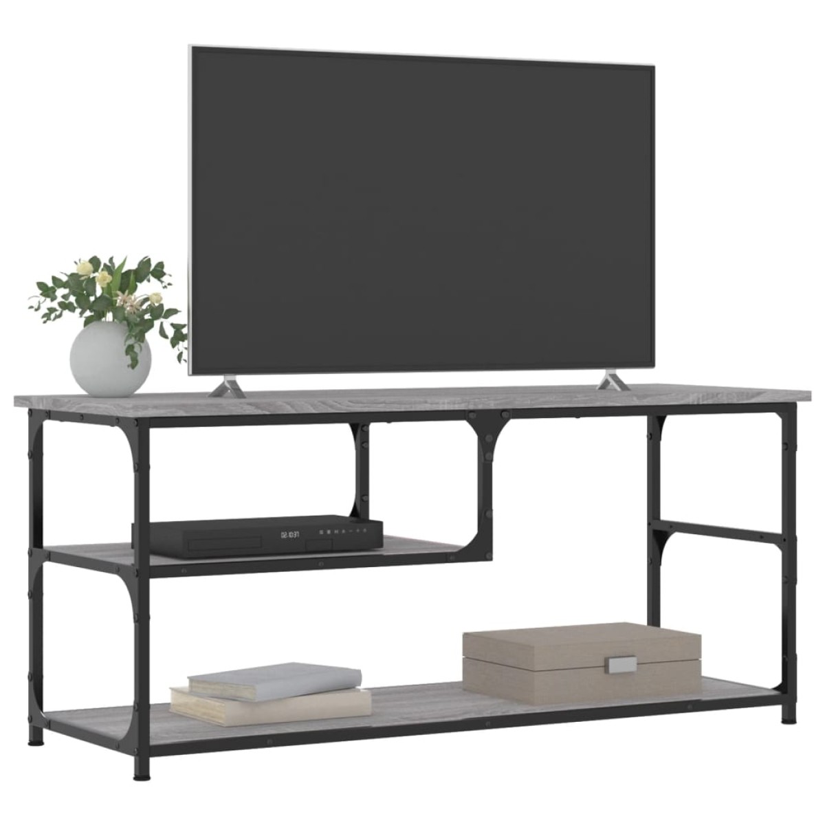 vidaXL Έπιπλο Τηλεόρασης Γκρι Sonoma 103x38x46,5 εκ. Επεξ. Ξύλο/Ατσάλι