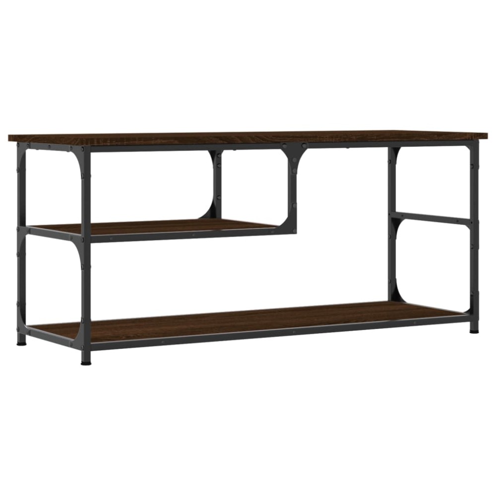 vidaXL Έπιπλο Τηλεόρασης Καφέ Δρυς 103x38x46,5 εκ Επεξ. Ξύλο & Ατσάλι