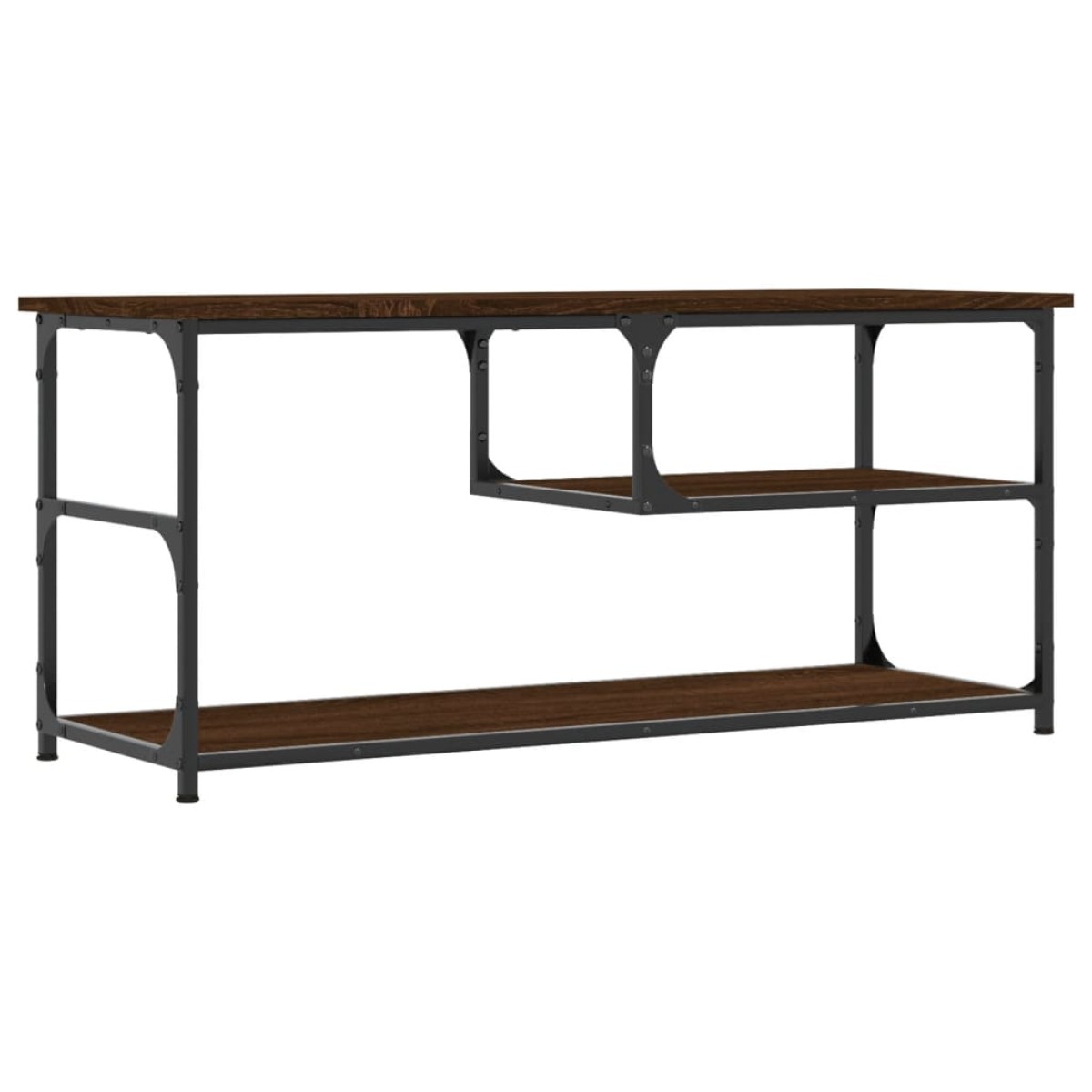 vidaXL Έπιπλο Τηλεόρασης Καφέ Δρυς 103x38x46,5 εκ Επεξ. Ξύλο & Ατσάλι