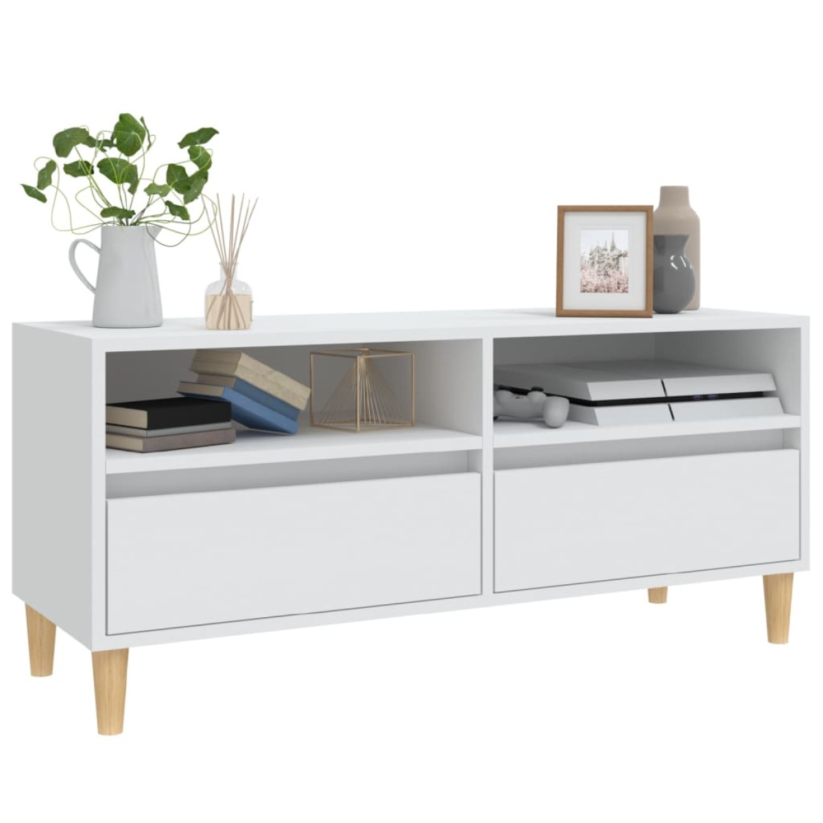 vidaXL Έπιπλο Τηλεόρασης Λευκό 100x34,5x44,5 εκ. Επεξεργασμένο Ξύλο