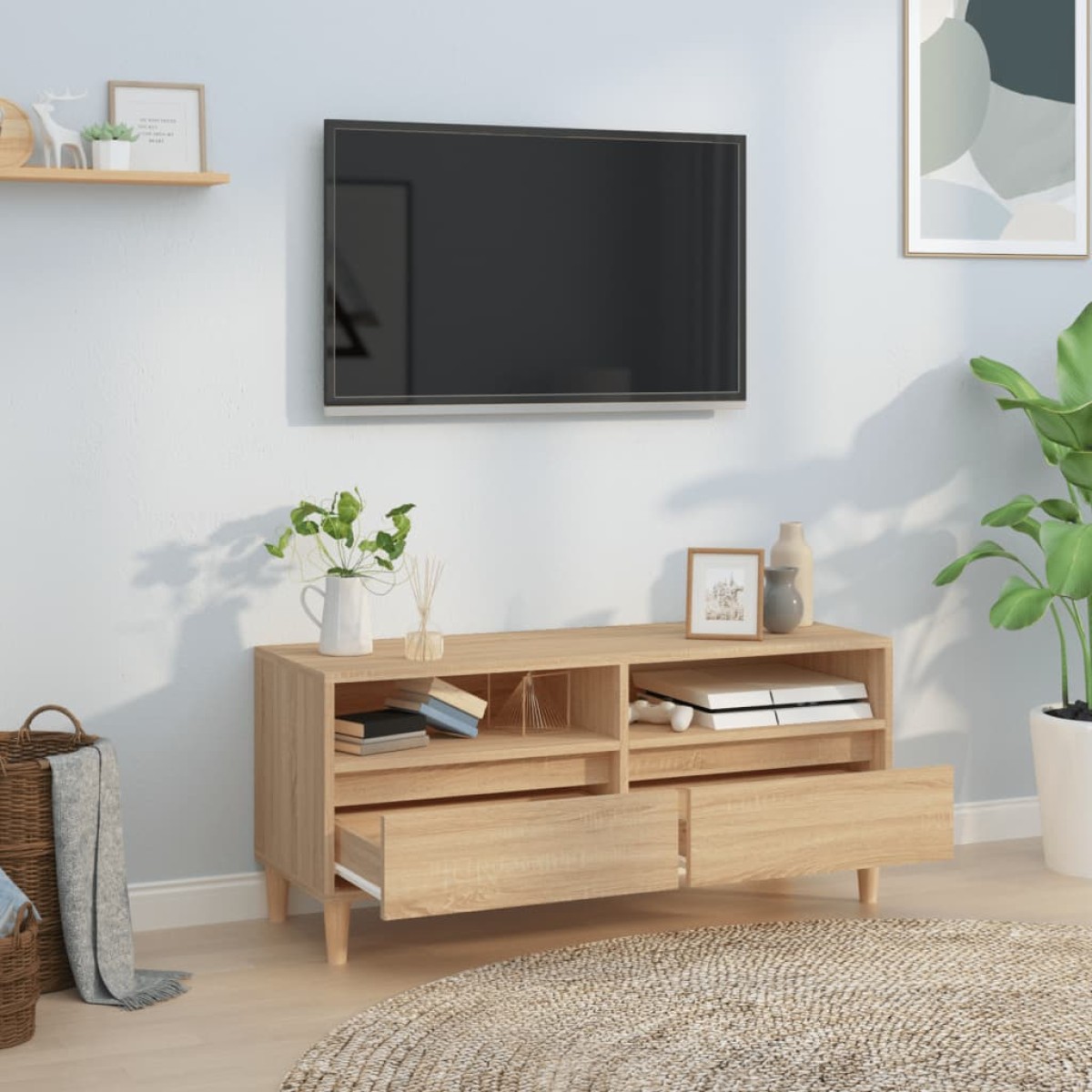 vidaXL Έπιπλο Τηλεόρασης Sonoma Δρυς 100 x 34,5 x 44,5 εκ. Επεξ. Ξύλο