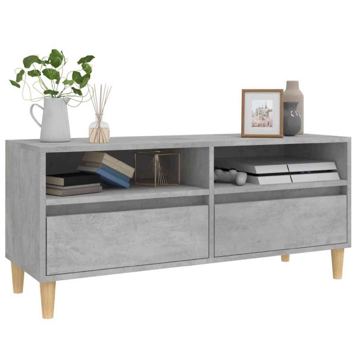 vidaXL Έπιπλο Τηλεόρασης Γκρι Σκυρ. 100 x 34,5 x 44,5 εκ. Επεξ. Ξύλο