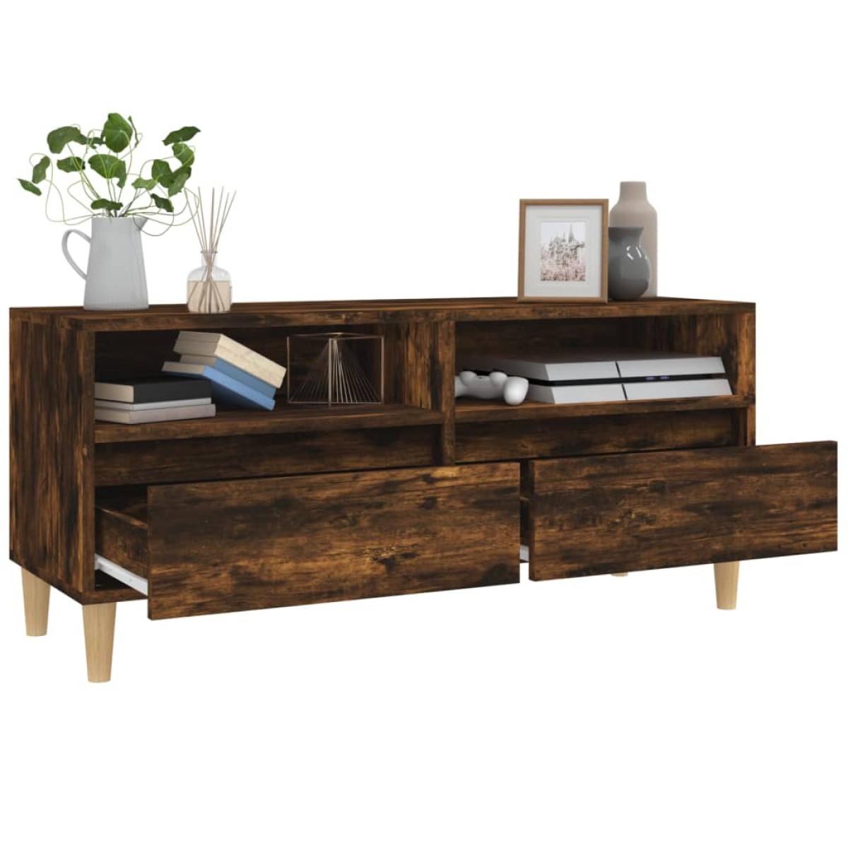 vidaXL Έπιπλο Τηλεόρασης Καπνιστή Δρυς 100x34,5x44,5 εκ. Επεξ. Ξύλο