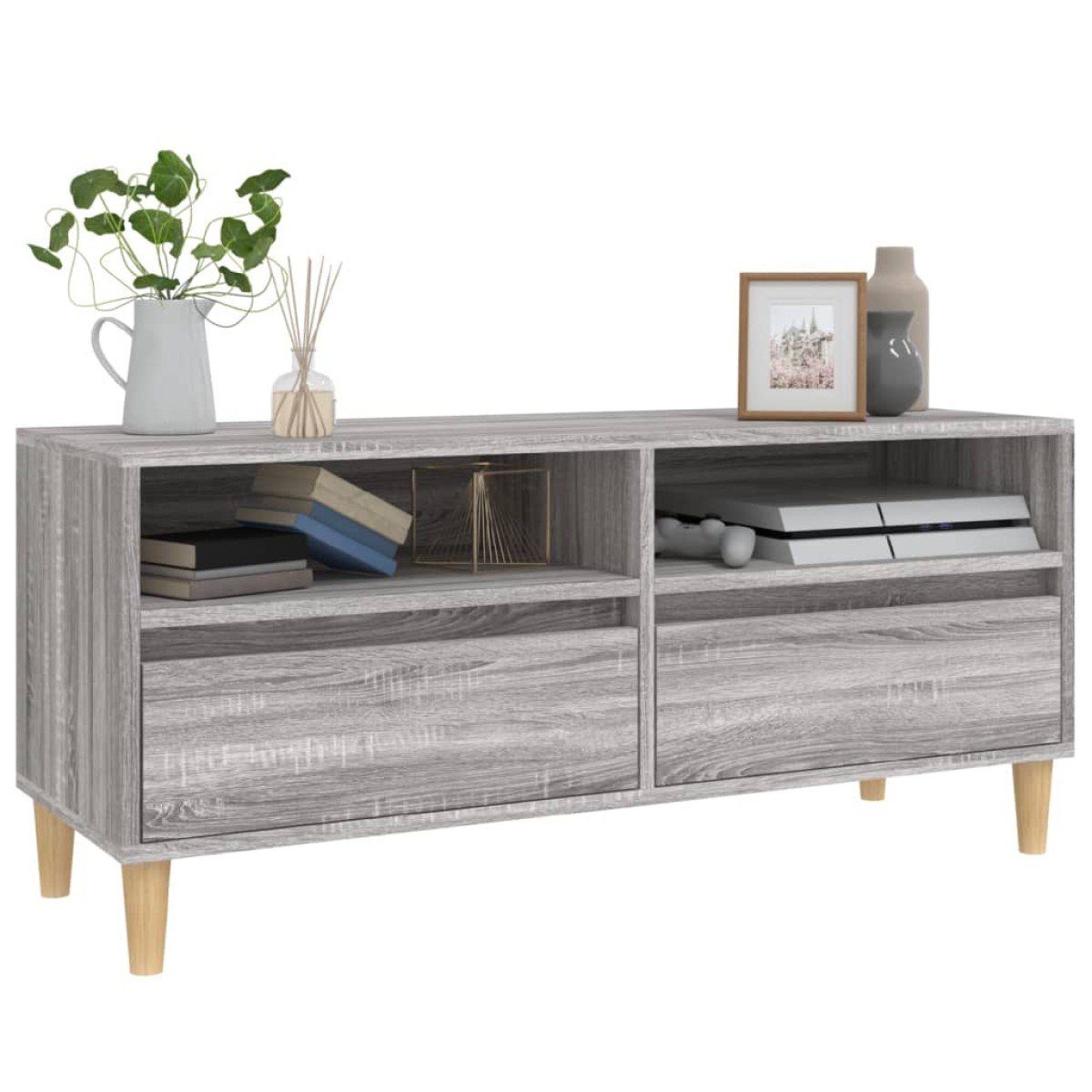 vidaXL Έπιπλο Τηλεόρασης Γκρι Sonoma 100x34,5x44,5 εκ. Επεξεργ. Ξύλο