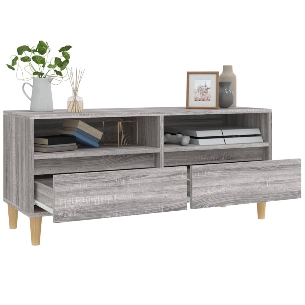 vidaXL Έπιπλο Τηλεόρασης Γκρι Sonoma 100x34,5x44,5 εκ. Επεξεργ. Ξύλο