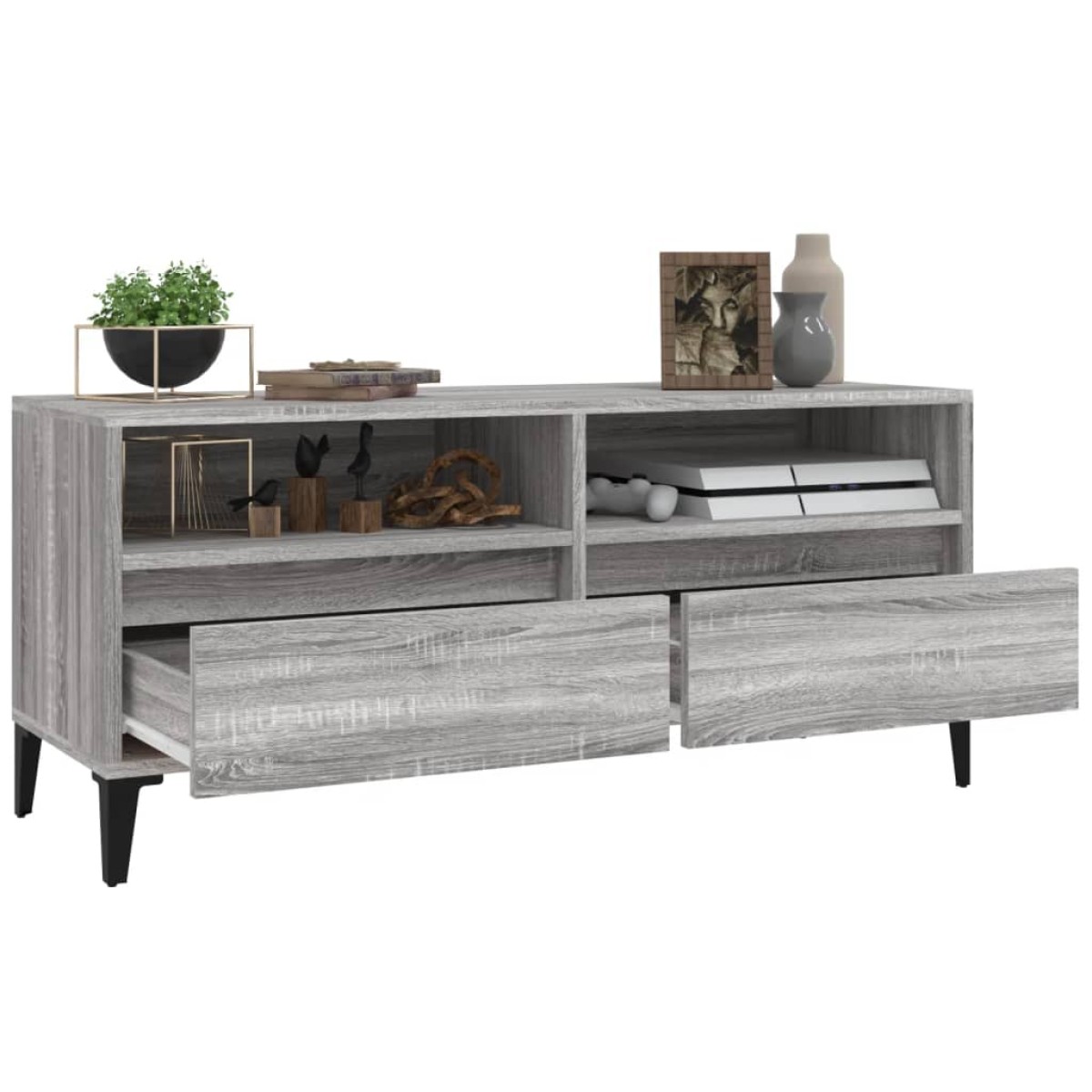 vidaXL Έπιπλο Τηλεόρασης Γκρι Sonoma 100x34,5x44,5εκ. Επεξεργ. Ξύλο