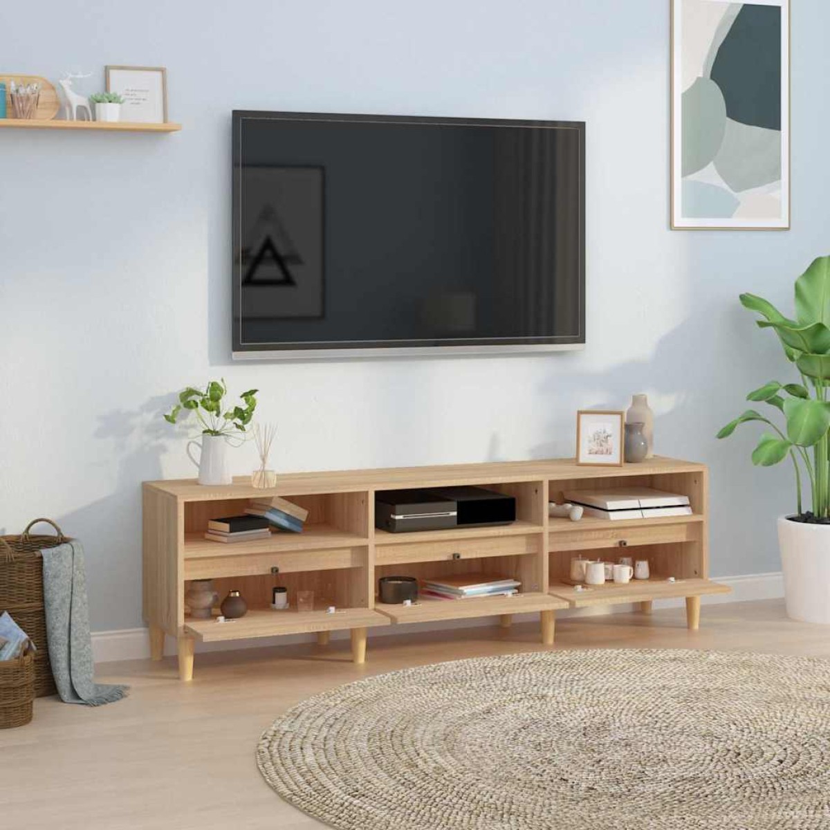 vidaXL Έπιπλο Τηλεόρασης Sonoma Δρυς 150x30x44,5 εκ. Επεξ. Ξύλο