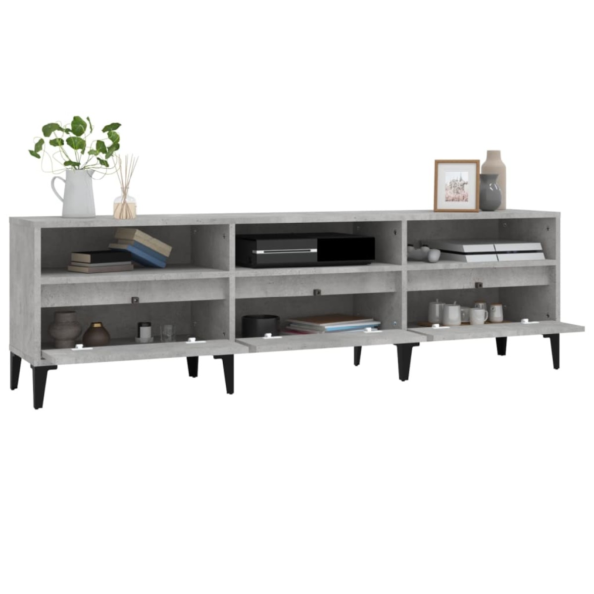 vidaXL Έπιπλο Τηλεόρασης Γκρι Σκυρ. 150x30x44,5 εκ. Επεξ. Ξύλο