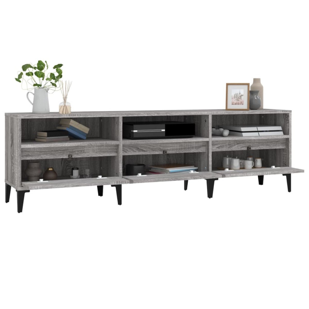 vidaXL Έπιπλο Τηλεόρασης Γκρι Sonoma 150x30x44,5 εκ. από Επεξεργ. Ξύλο