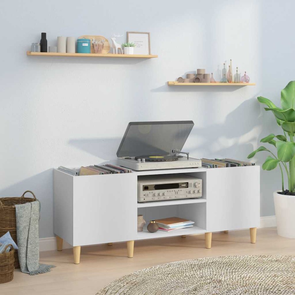 vidaXL Ντουλάπι Δίσκων Λευκό 121x38x48 εκ. από Τεχνητό Ξύλο