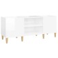 vidaXL Δισκοθήκη Γυαλιστερή Λευκή 121x38x48 εκ. από Επεξεργασμένο Ξύλο