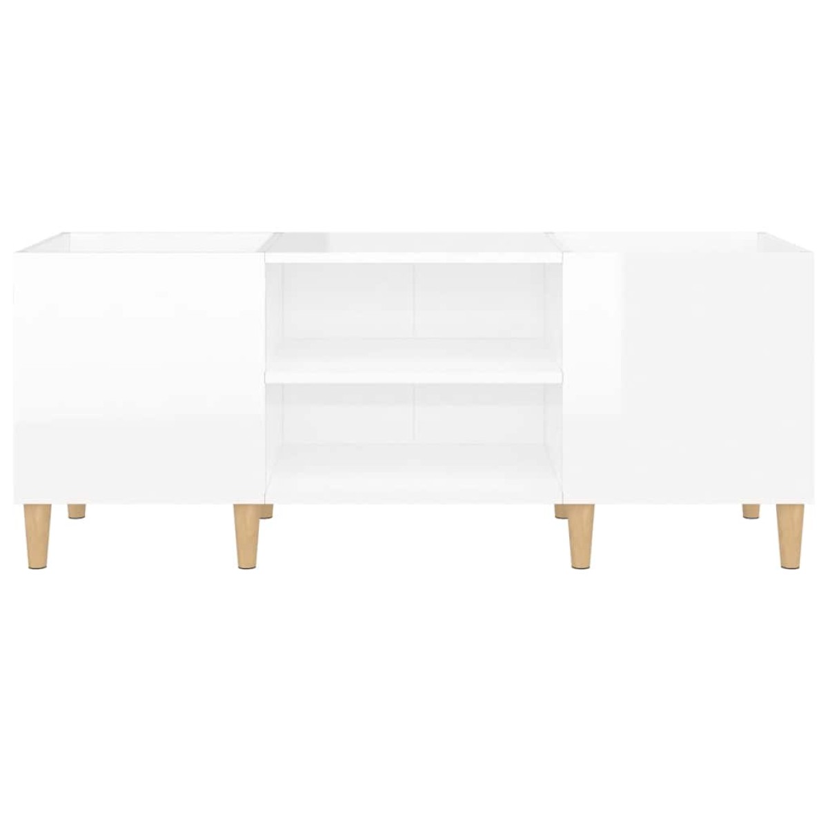 vidaXL Δισκοθήκη Γυαλιστερή Λευκή 121x38x48 εκ. από Επεξεργασμένο Ξύλο