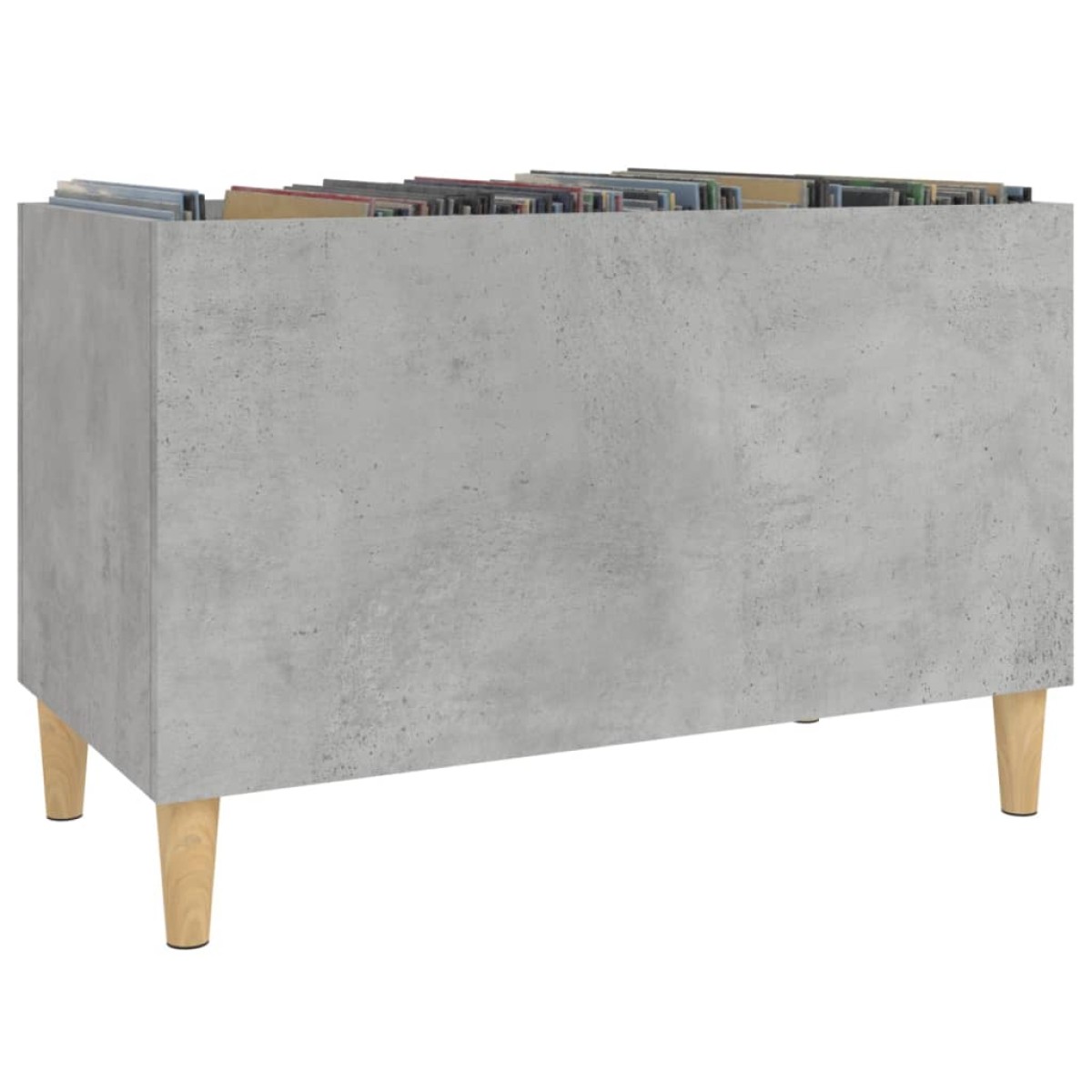 vidaXL Δισκοθήκη Γκρι Σκυροδέματος 74,5x38x48 εκ. Επεξεργασμένο Ξύλο