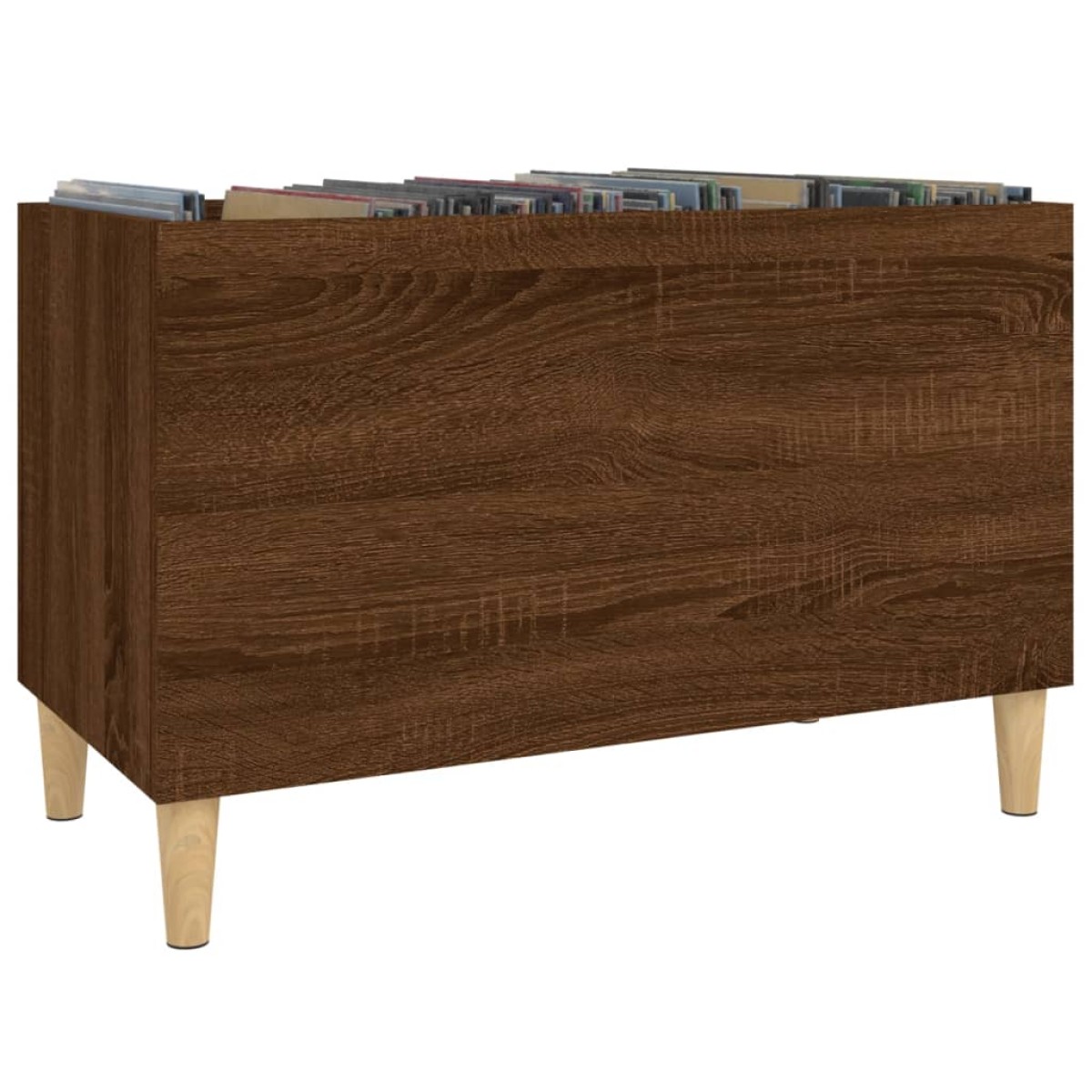 vidaXL Δισκοθήκη Καφέ Δρυς 74,5 x 38 x 48 εκ. από Επεξεργασμένο Ξύλο