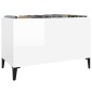 vidaXL Δισκοθήκη Γυαλιστερή Λευκή 74,5x38x48 εκ. Επεξεργασμένο Ξύλο