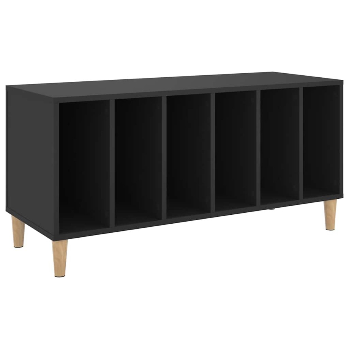 vidaXL Έπιπλο Δίσκων Μαύρο 100 x 38 x 48 εκ. από Επεξεργασμένο Ξύλο