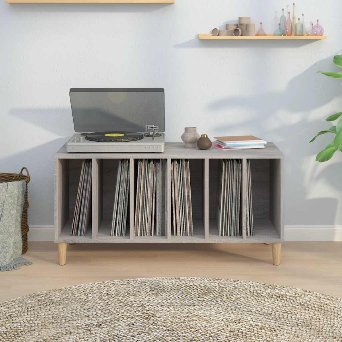 vidaXL Έπιπλο Δίσκων Γκρι Sonoma 100x38x48 εκ. από Επεξεργασμένο Ξύλο