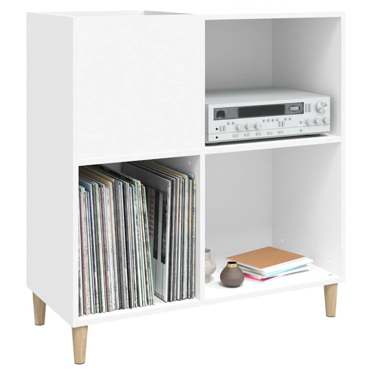 vidaXL Έπιπλο Δίσκων Λευκό 84,5 x 38 x 89 εκ. από Επεξεργασμένο Ξύλο