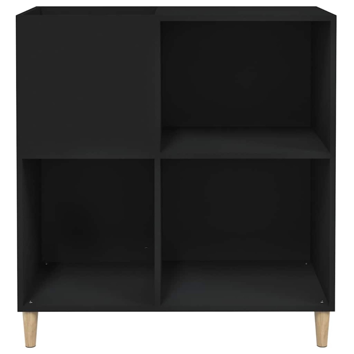vidaXL Δισκοθήκη Μαύρη 84,5 x 38 x 89 εκ. από Επεξεργασμένο Ξύλο