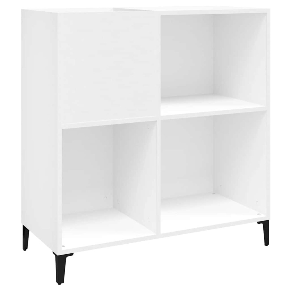 vidaXL Δισκοθήκη Λευκή 84,5 x 38 x 89 εκ. από Επεξεργασμένο Ξύλο