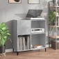 vidaXL Δισκοθήκη Γκρι Σκυροδέματος 84,5 x 38 x 89 εκ από Επεξεργ. Ξύλο