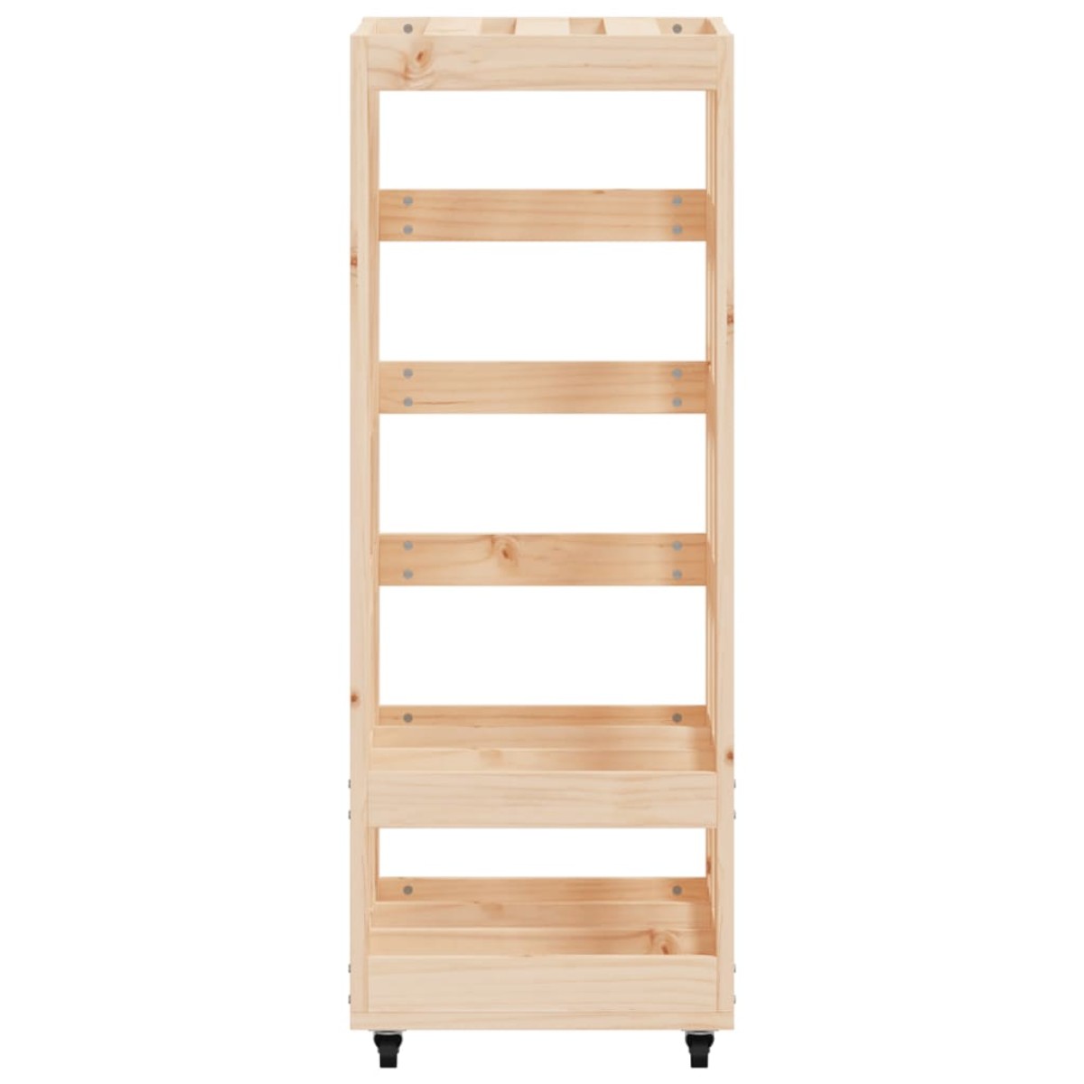 vidaXL Ξυλοθήκη με Τροχούς Μαύρη 40x49x110 εκ. από Μασίφ Ξύλο Πεύκου