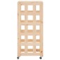 vidaXL Ξυλοθήκη με Τροχούς Μαύρη 40x49x110 εκ. από Μασίφ Ξύλο Πεύκου