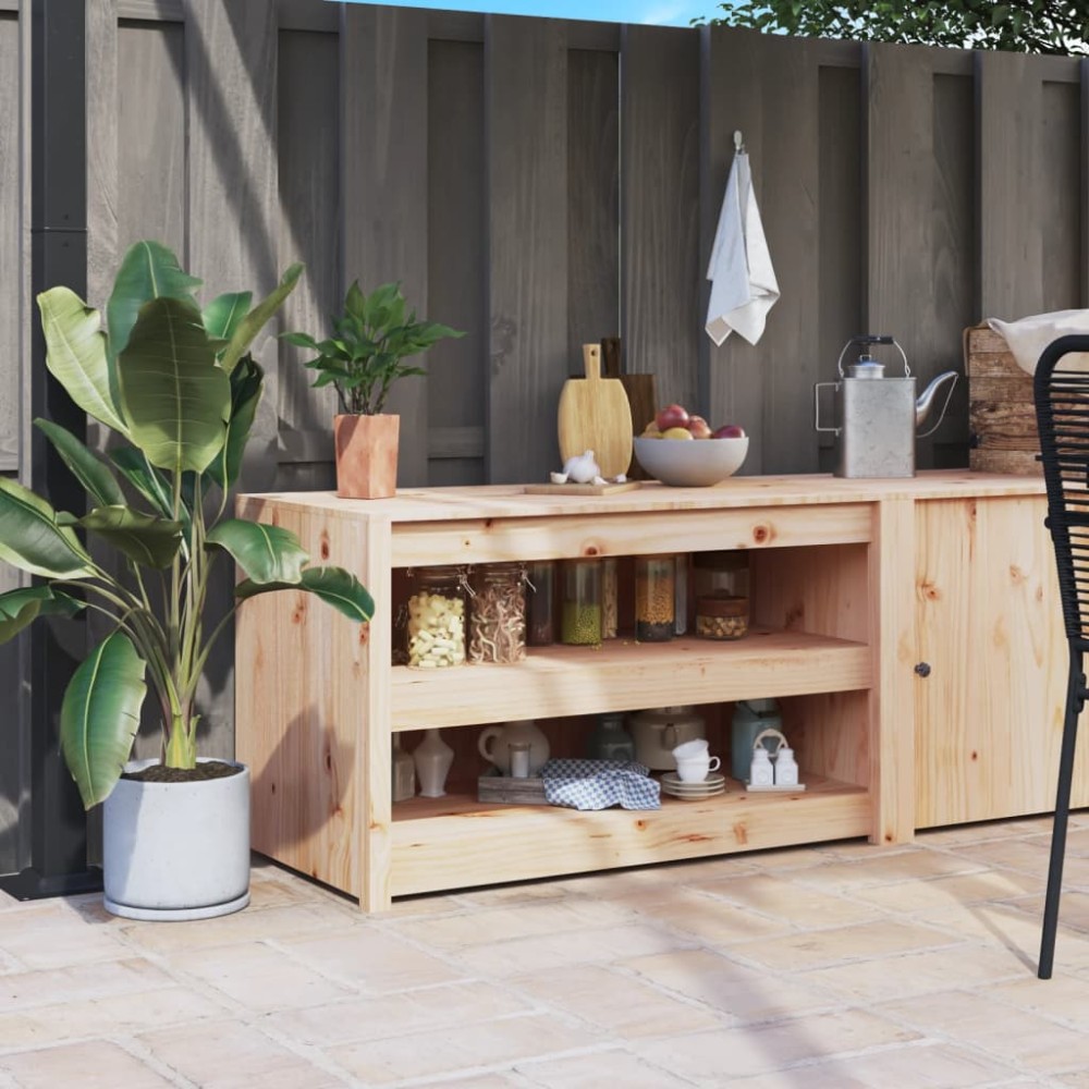 vidaXL Ντουλάπι Κουζίνας Εξ. Χώρου MEPPEL 106x55x64εκ Μασίφ Ξύλο Πεύκου