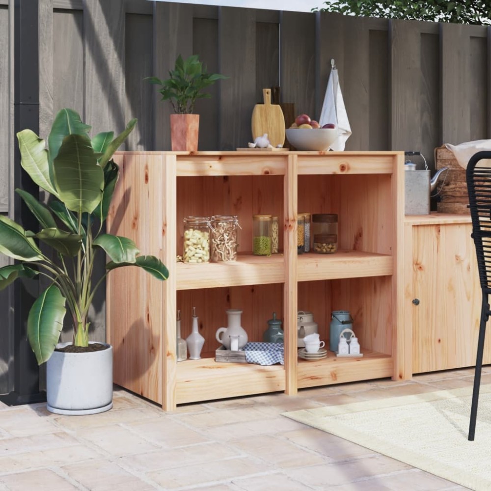 vidaXL Ντουλάπι Κουζίνας Εξ. Χώρου MEPPEL Μαύρο 106x55x92εκ Μασίφ Ξύλο Πεύκου