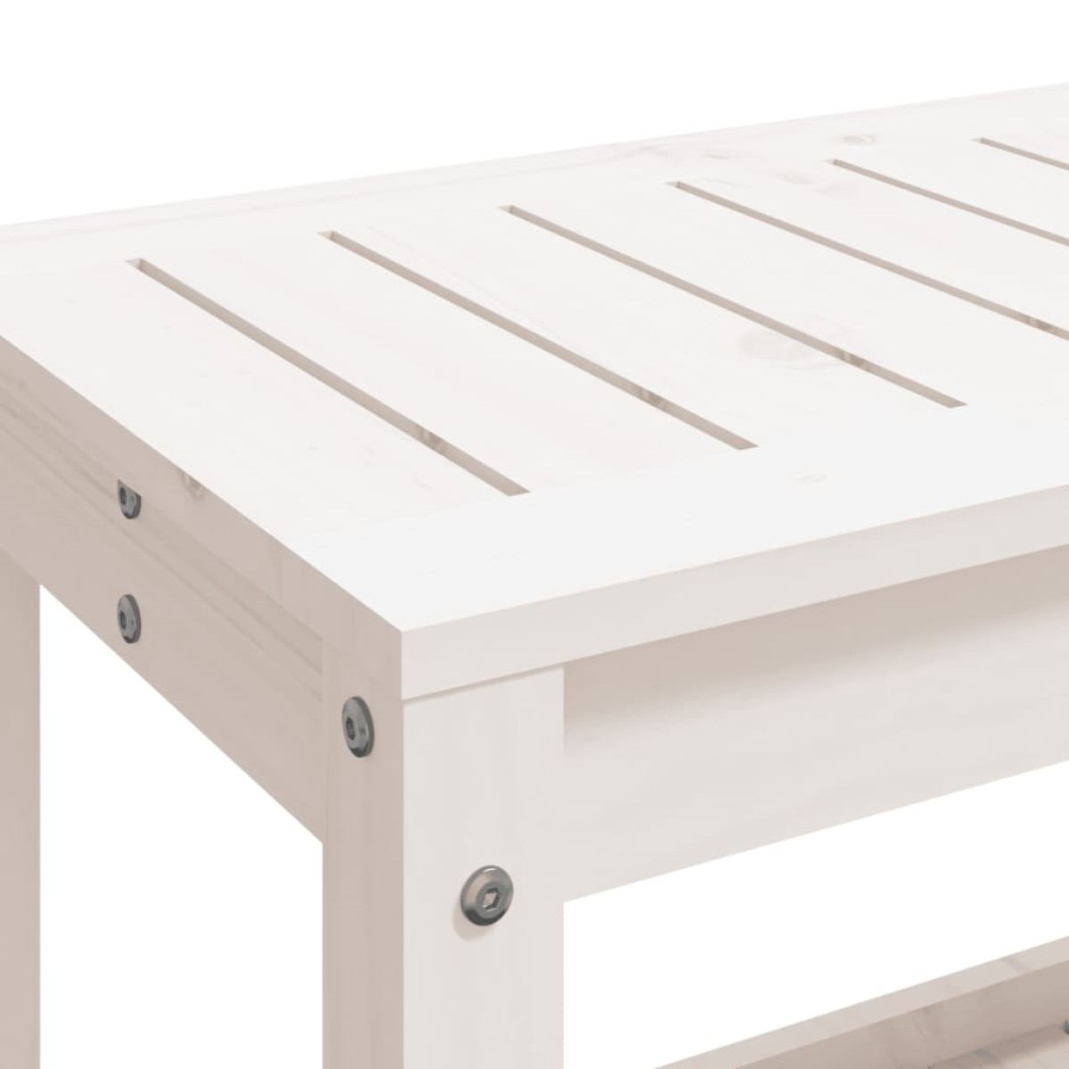 vidaXL Παγκάκι Κήπου Λευκό 108 x 35 x 45 εκ. από Μασίφ Ξύλο Πεύκου
