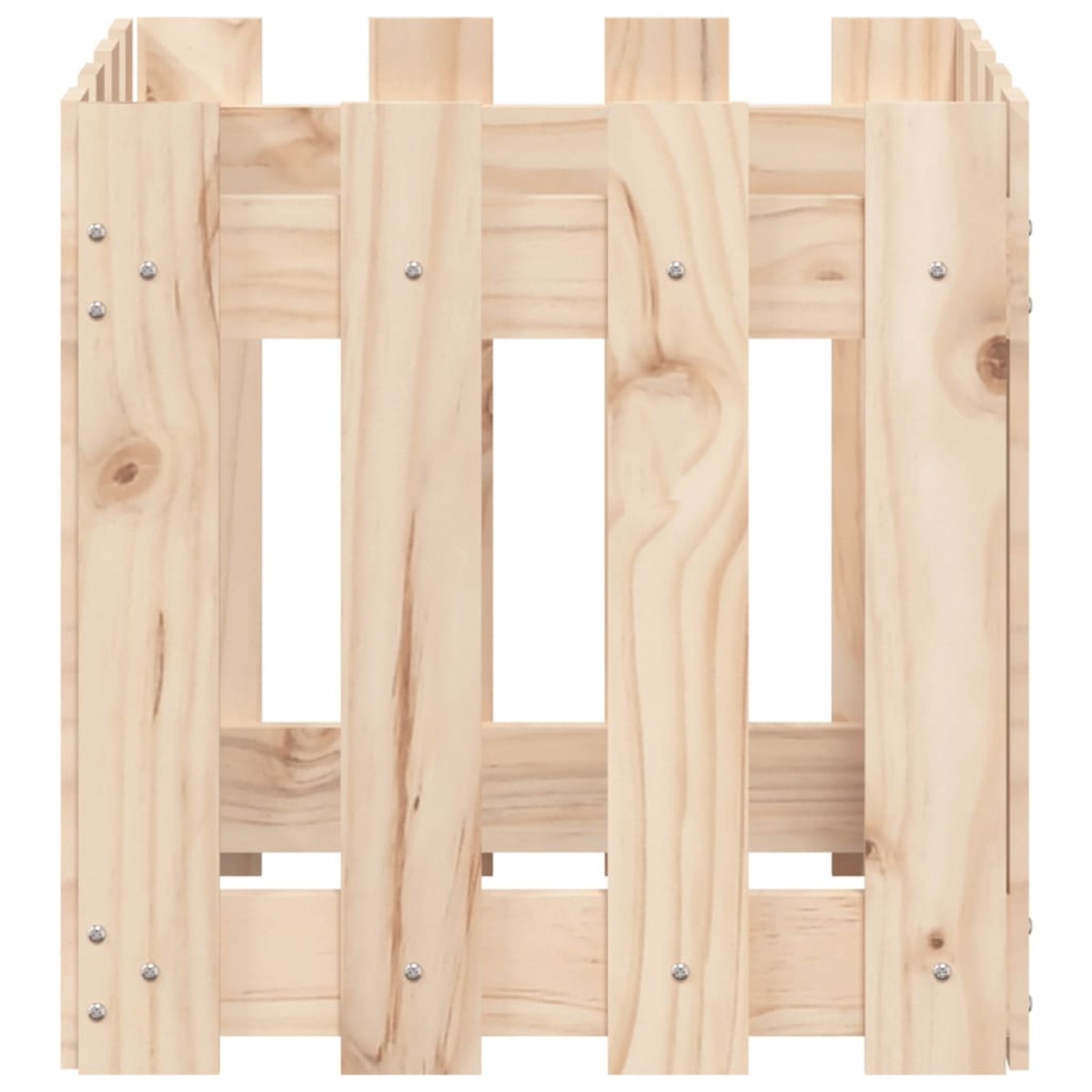 vidaXL Ζαρντινιέρα με Σχέδιο Φράχτη 40 x 40 x 40 εκ. Μασίφ Ξύλο Πεύκου