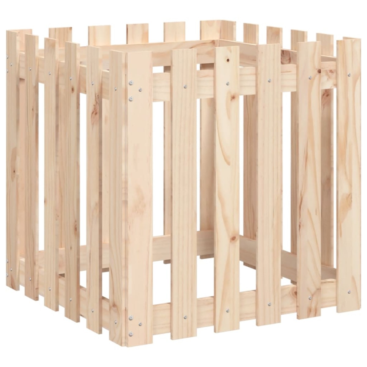 vidaXL Ζαρντινιέρα με Σχέδιο Φράχτη 60 x 60 x 60 εκ. Μασίφ Ξύλο Πεύκου