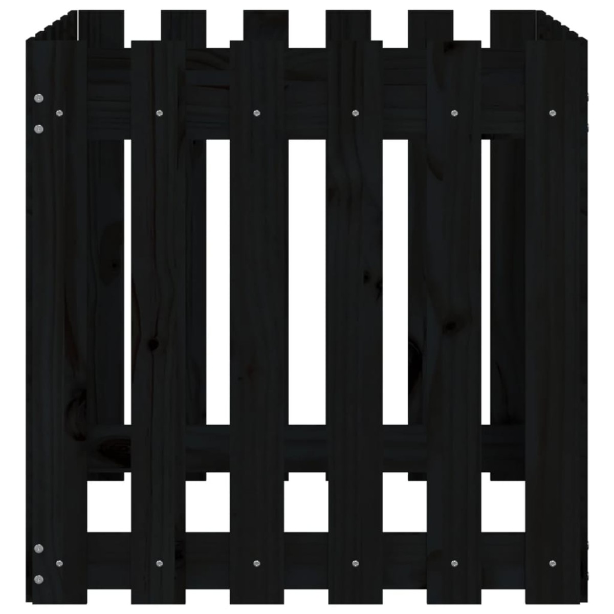 vidaXL Ζαρντινιέρα με Σχέδιο Φράχτη Μαύρη 60 x 60 x 60 εκ. Μασίφ Πεύκο