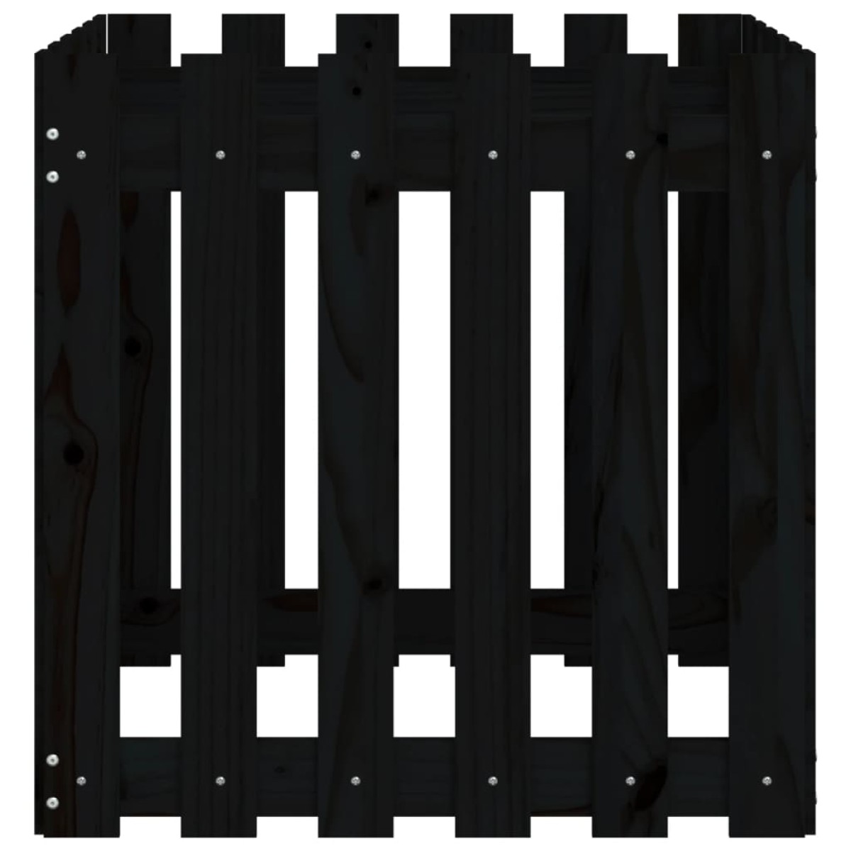 vidaXL Ζαρντινιέρα με Σχέδιο Φράχτη Μαύρη 60 x 60 x 60 εκ. Μασίφ Πεύκο