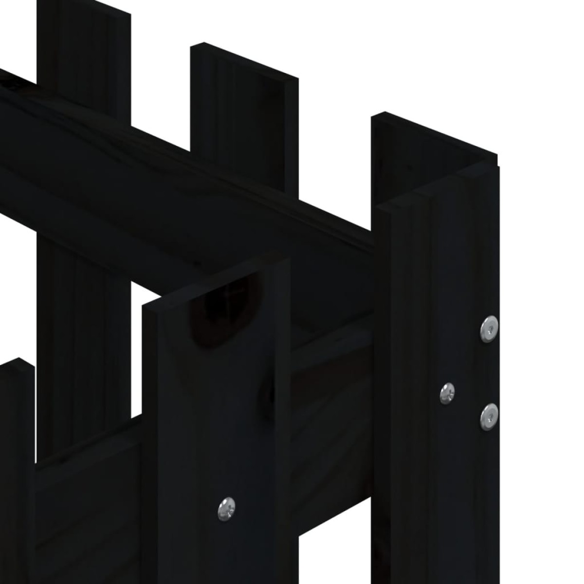 vidaXL Ζαρντινιέρα με Σχέδιο Φράχτη Μαύρη 60 x 60 x 60 εκ. Μασίφ Πεύκο