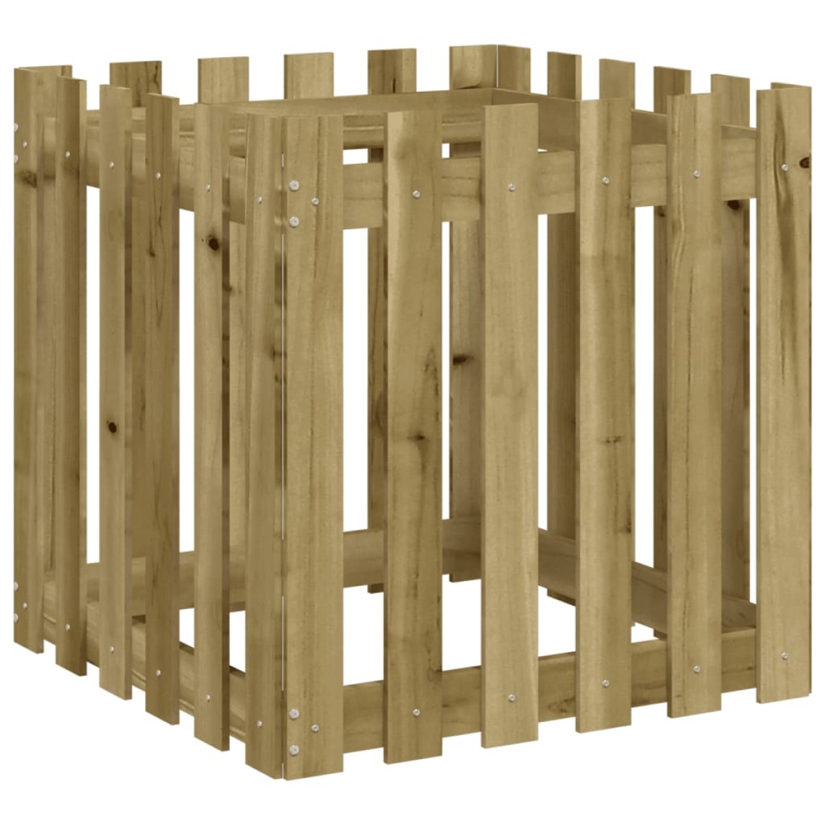 vidaXL Ζαρντινιέρα με Σχέδιο Φράχτη 60x60x60 εκ. Εμποτισμ. Ξύλο Πεύκου