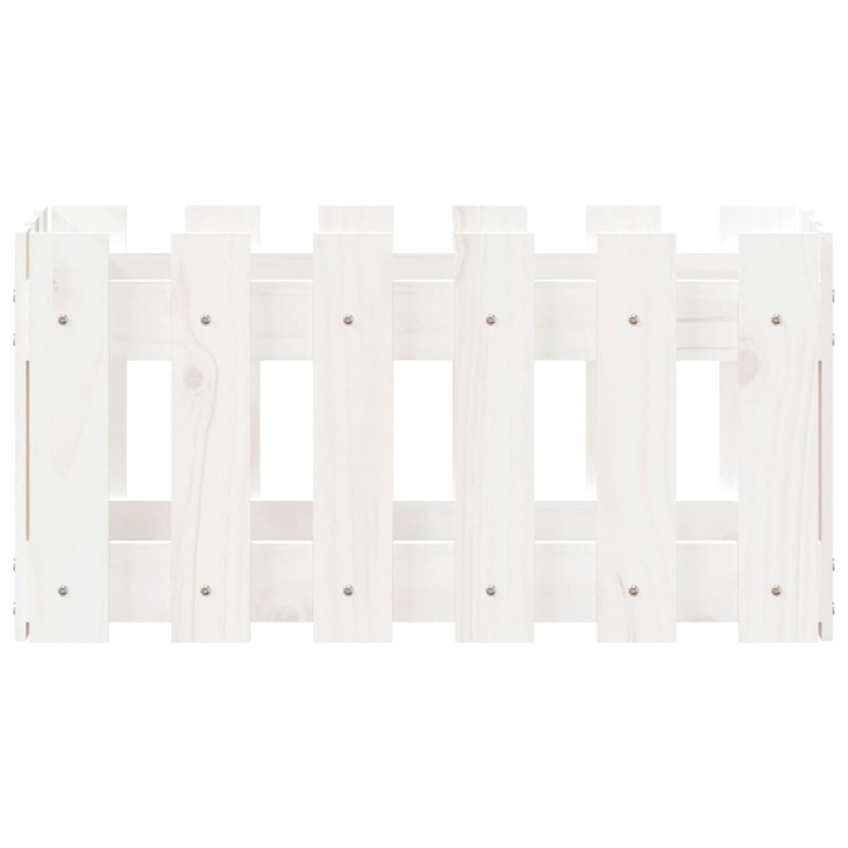 vidaXL Ζαρντινιέρα με Σχέδιο Φράχτη Λευκή 60 x 30 x 30 εκ. Μασίφ Πεύκο
