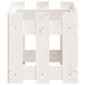 vidaXL Ζαρντινιέρα με Σχέδιο Φράχτη Λευκή 60 x 30 x 30 εκ. Μασίφ Πεύκο