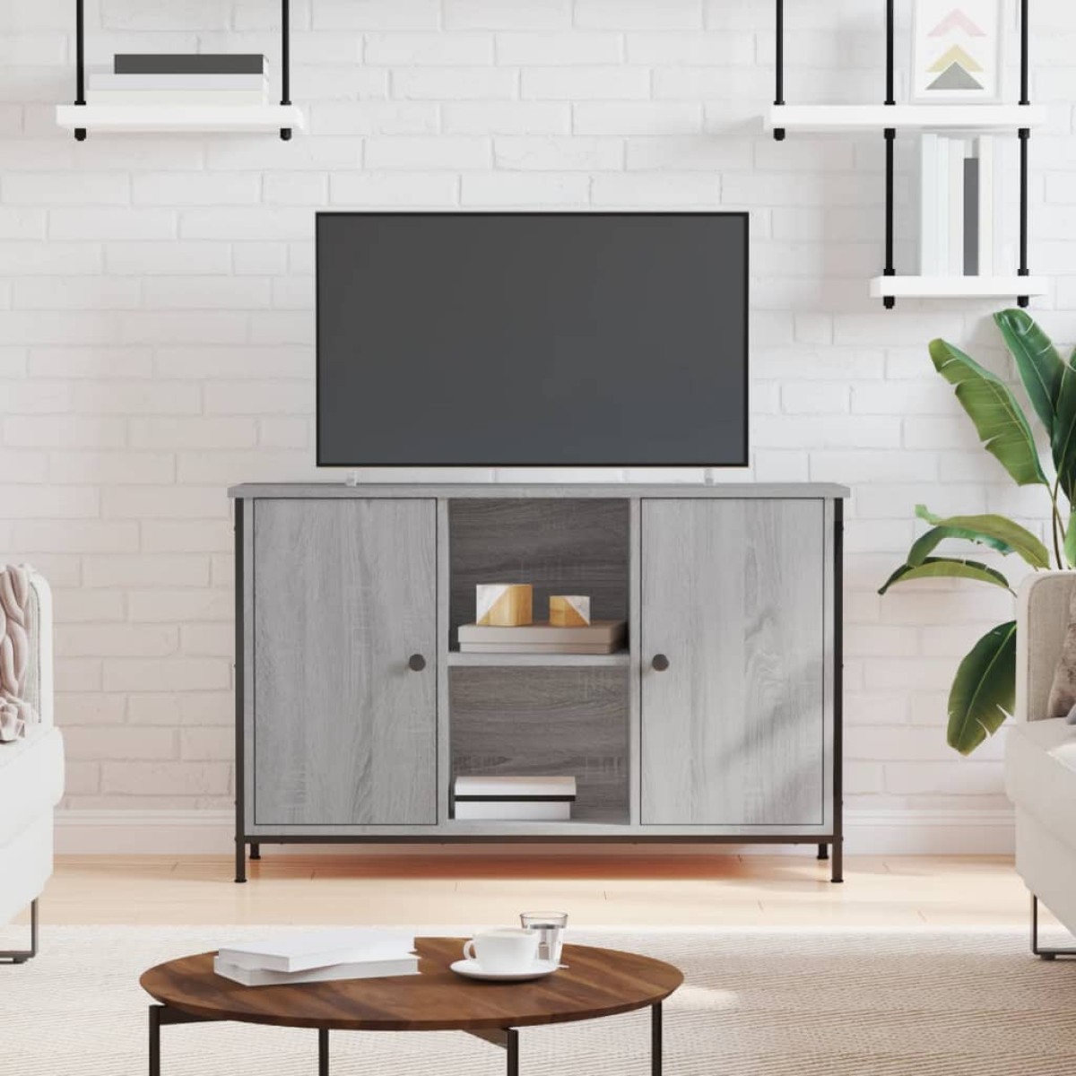 vidaXL Έπιπλο Τηλεόρασης Γκρι Sonoma 100x35x65 εκ. από Επεξεργ. Ξύλο