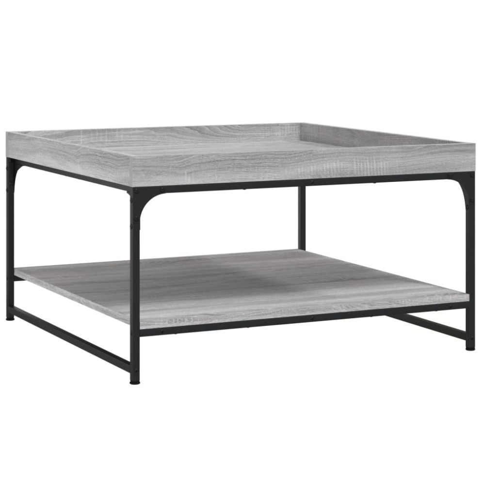 vidaXL Τραπεζάκι Σαλονιού Γκρι Sonoma 80x80x45 εκ. Επεξ Ξύλο + Σίδηρος