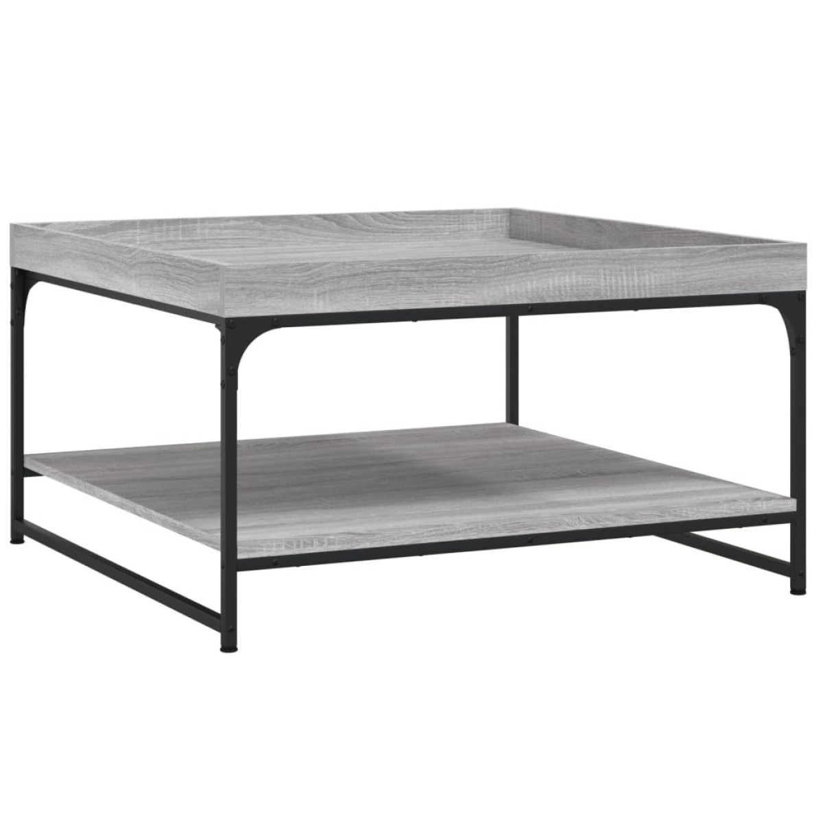vidaXL Τραπεζάκι Σαλονιού Γκρι Sonoma 80x80x45 εκ. Επεξ Ξύλο + Σίδηρος