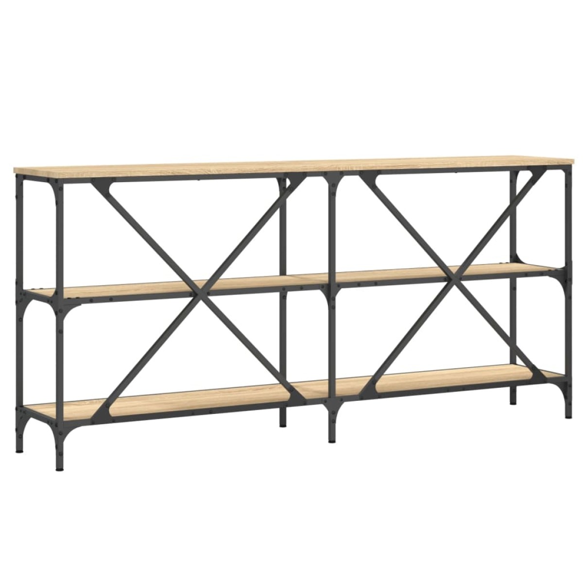 vidaXL Τραπέζι Κονσόλα Sonoma Δρυς 160x30x75 εκ. Επεξ. Ξύλο/Σίδηρος